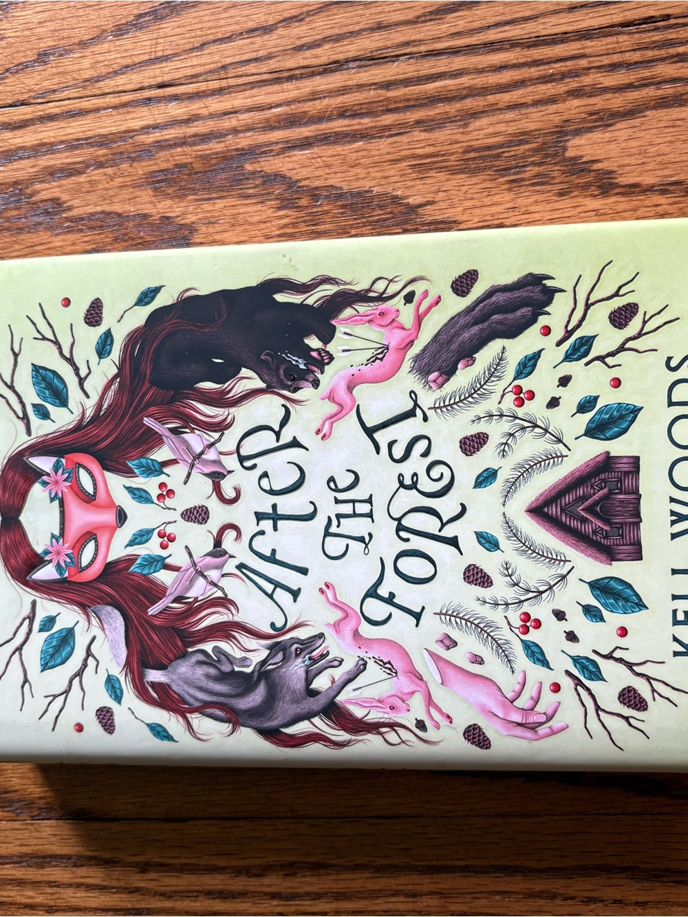 After the Forest Illustrated Hardcover — Pale Green Cover with Pink & Teal Art
